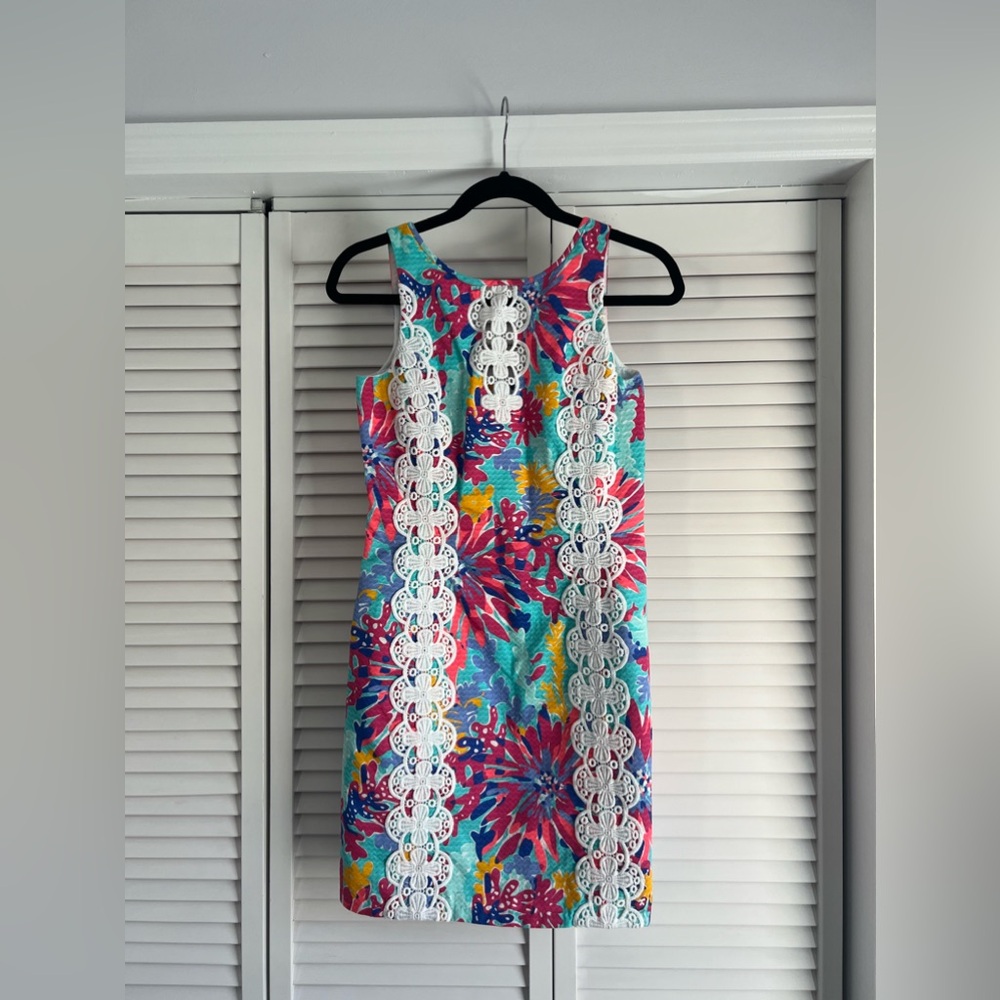 Lilly Pulitzer Ember Aqua Trippin and Sippin Shift Dress 00